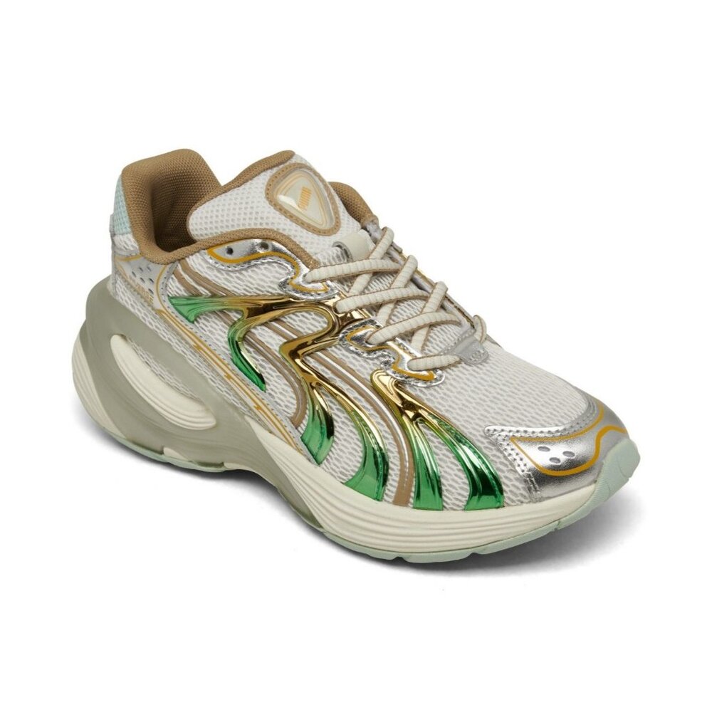 Puma Girls Inverse Shimmer Jr Sneakers Mesh White Gold Size 6 NEW NO BOX! - Picture 2 of 6